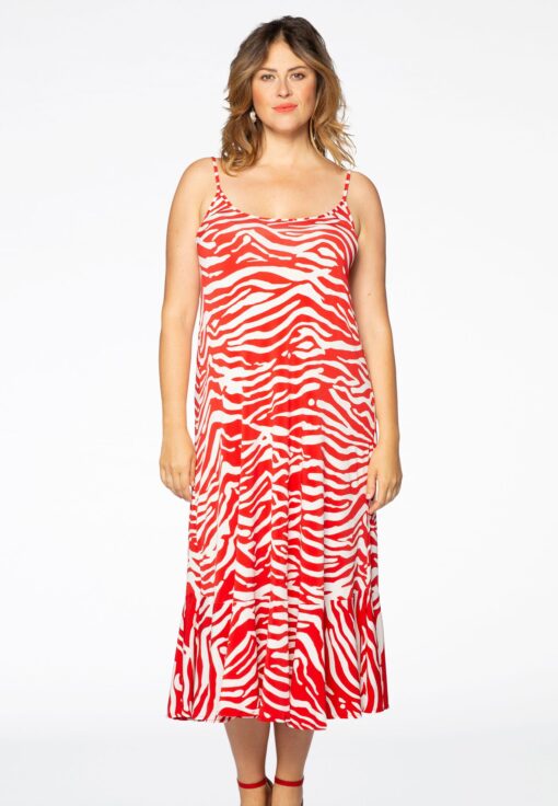 Yoek Jurk spaghetti | Rood | Maat 38/40