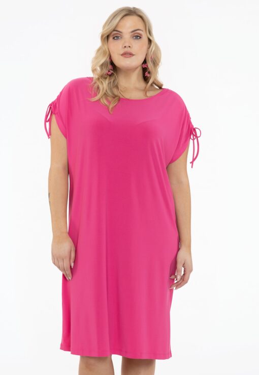 Yoek Jurk met strikjes | Roze | Maat 54/56