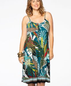 Yoek Jurk spaghetti JUNGLE | Multi | Maat 50/52