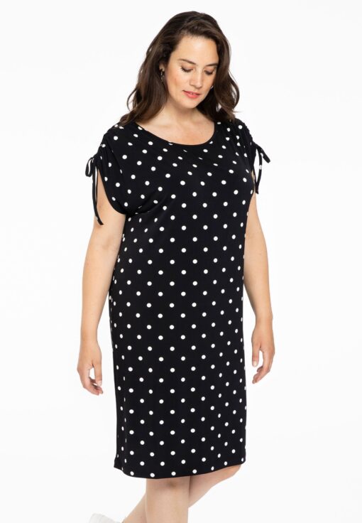 Yoek Dress shoulderstring DOTS | Zwart | Maat 38/40