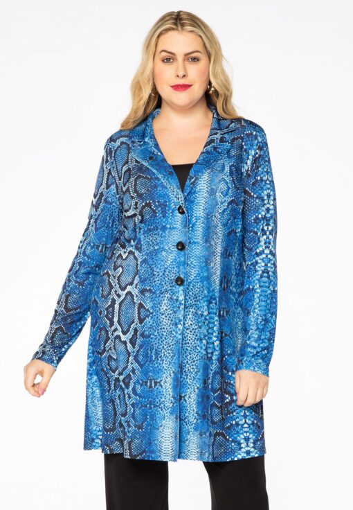 Yoek Lange blazer | Blauw | Maat 46/48