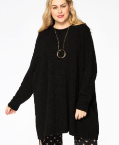 Yoek Pullover wijd TEDDY | Zwart | Maat 42/44