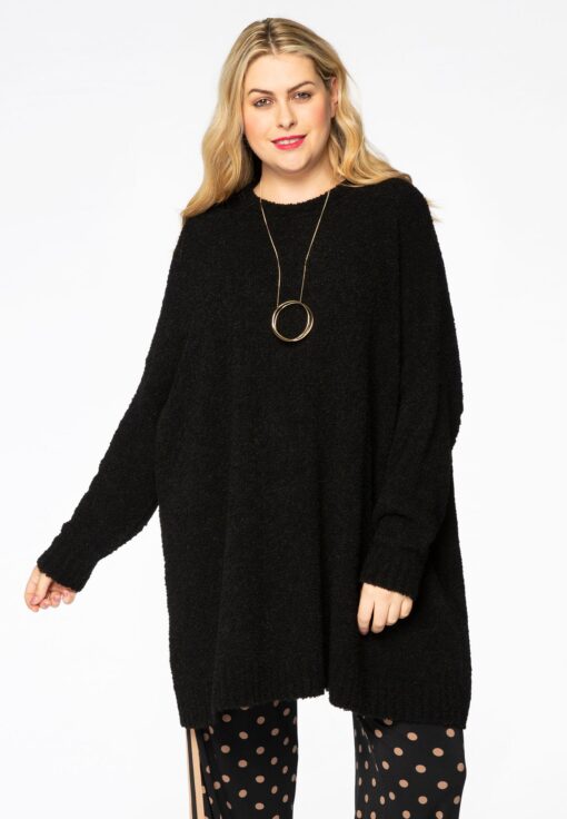 Yoek Pullover wijd TEDDY | Zwart | Maat 42/44
