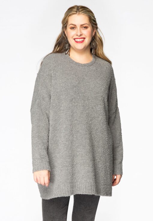 Yoek Pullover wijd TEDDY | Grijs | Maat 50/52