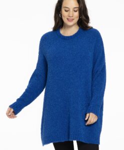 Yoek Pullover wijd TEDDY | Blauw | Maat 38/40