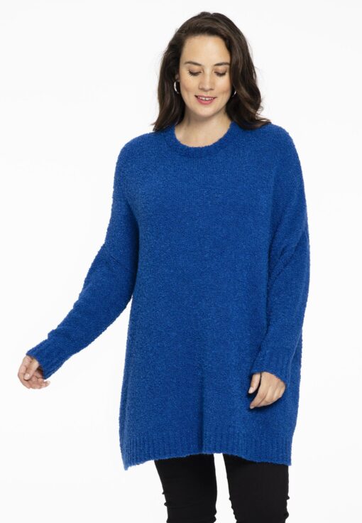Yoek Pullover wijd TEDDY | Blauw | Maat 38/40