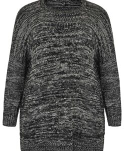 Yoek Pullover mouliné | Zwart | Maat 38/40