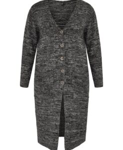 Yoek Cardigan mouliné | Zwart | Maat 38/40