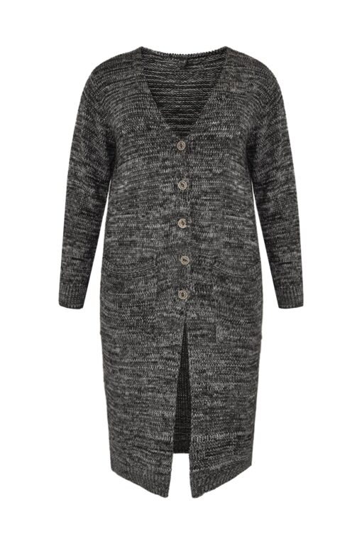 Yoek Cardigan mouliné | Zwart | Maat 38/40
