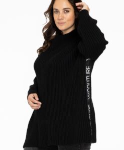 Yoek Pullover met tekst | Zwart | Maat 46/48