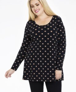 Yoek Tuniek flare DOTS | Zwart | Maat 46/48