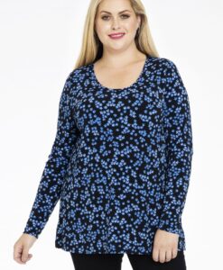 Yoek Shirt A-lijn MILLEFLEUR | Blauw | Maat 38/40