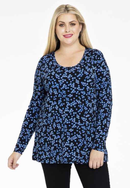 Yoek Shirt A-lijn MILLEFLEUR | Blauw | Maat 38/40