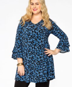 Yoek Tuniek wide bottom MILLEFLEUR | Blauw | Maat 42/44