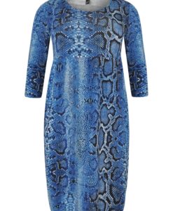 Yoek Jurk met plooien | Blauw | Maat 42/44