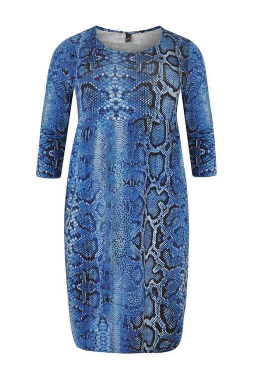 Yoek Jurk met plooien | Blauw | Maat 42/44