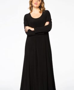 Yoek Maxi jurk | Zwart | Maat 50/52