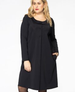Yoek Jurk met plooi COCO | Zwart | Maat 42/44