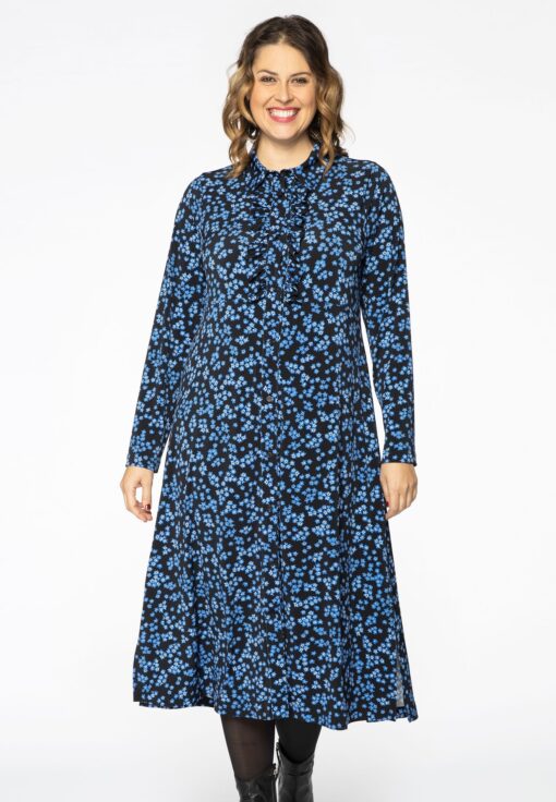 Yoek Jurk met knoopjes MILLEFLEUR | Blauw | Maat 38/40