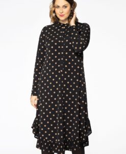 Yoek Jurk met kraag DOTS | Zwart | Maat 58/60