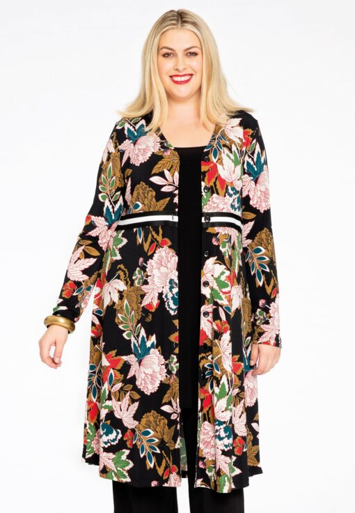 Yoek Vest met tailleband TOKYO | Zwart | Maat 54/56