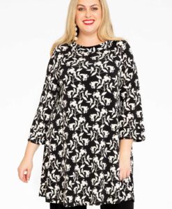 Yoek Tuniek wide bottom WILLOW | Zwart | Maat 38/40