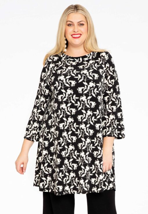 Yoek Tuniek wide bottom WILLOW | Zwart | Maat 38/40