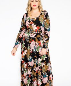Yoek Jurk met tailleband TOKYO | Zwart | Maat 42/44
