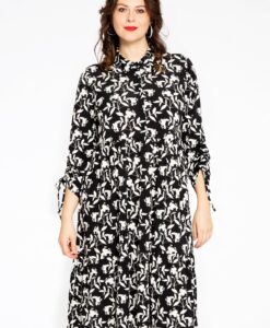 Yoek Jurk met strikjes WILLOW | Zwart | Maat 42/44