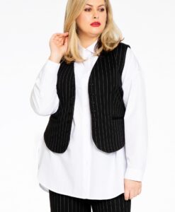 Yoek Gilet PINSTRIPE | Zwart | Maat 38/40