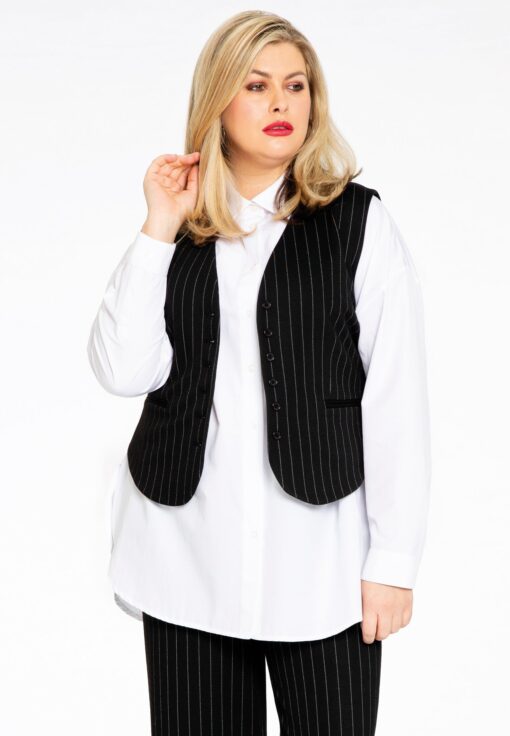 Yoek Gilet PINSTRIPE | Zwart | Maat 38/40