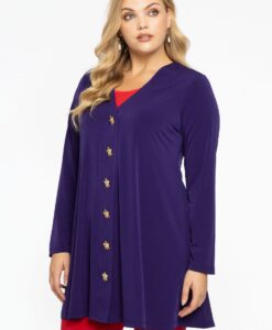 Yoek Vest met knopen | Paars | Maat 38/40