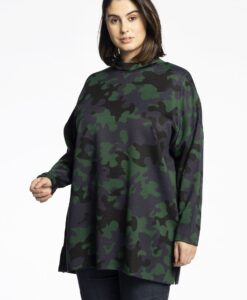 Yoek Pullover high neck CAMOUFLAGE | Groen | Maat 46/48