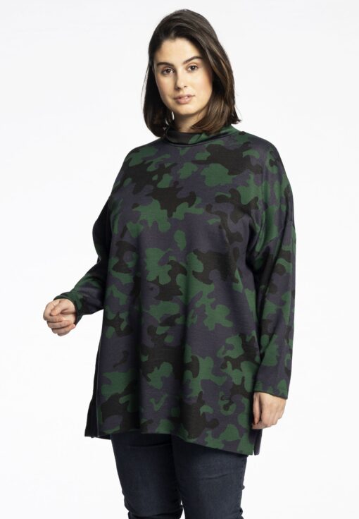 Yoek Pullover high neck CAMOUFLAGE | Groen | Maat 46/48