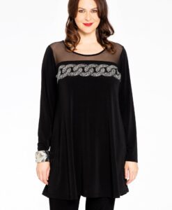 Yoek Tuniek wide bottom ketting | Zwart | Maat 38/40