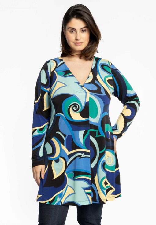 Yoek Shirt geplooid FUNK | Zwart | Maat 38/40