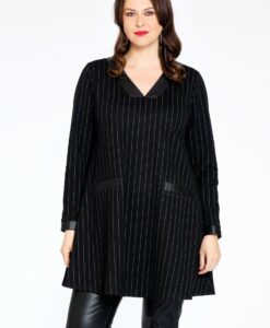 Yoek Tuniek wide bottom PINSTRIPE | Zwart | Maat 38/40