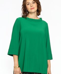 Yoek Shirt A-lijn met turtle neck | Groen | Maat 50/52