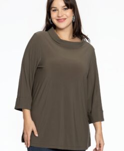 Yoek Shirt A-lijn met turtle neck | Licht Groen | Maat 38/40