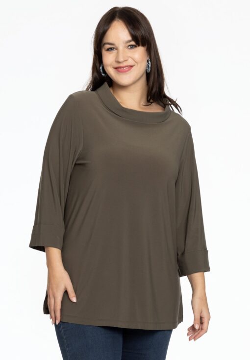 Yoek Shirt A-lijn met turtle neck | Licht Groen | Maat 38/40