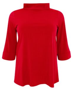Yoek Shirt A-lijn met turtle neck | Rood | Maat 42/44
