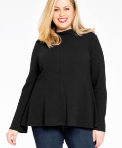 Yoek Shirt peplum | Zwart | Maat 38/40