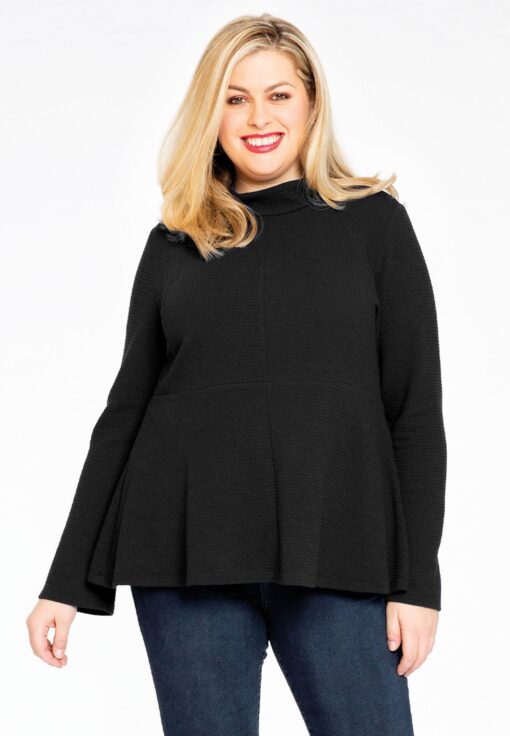 Yoek Shirt peplum | Zwart | Maat 38/40