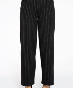 Yoek Wijde broek PINSTRIPE | Zwart | Maat 42/44