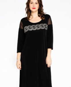 Yoek Jurk met ketting | Zwart | Maat 38/40