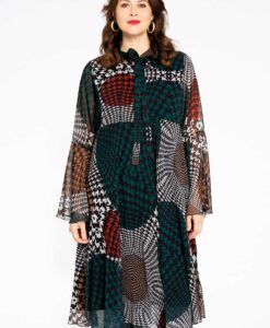 Yoek Jurk met strik ESCHER | Multi | Maat 38/40