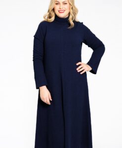 Yoek Jurk met opstaande kraag | Blauw | Maat 42/44