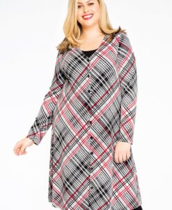 Yoek Vest wide bottom CHECK | Zwart | Maat 38/40