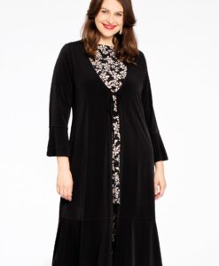 Yoek Vest met ruches | Zwart | Maat 46/48