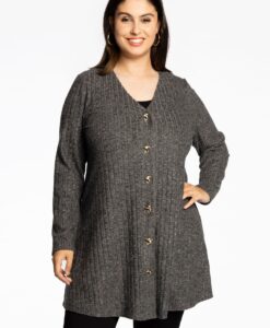 Yoek Vest met knopen | Grijs | Maat 38/40